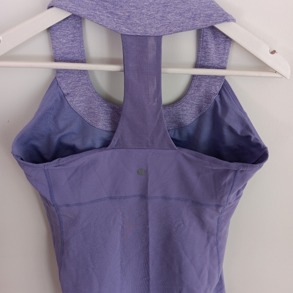Lululemon Scoop Neck Tank Size 10 Lilac Heathered Coal Wee Stripe/Lilac - Picture 3 of 7